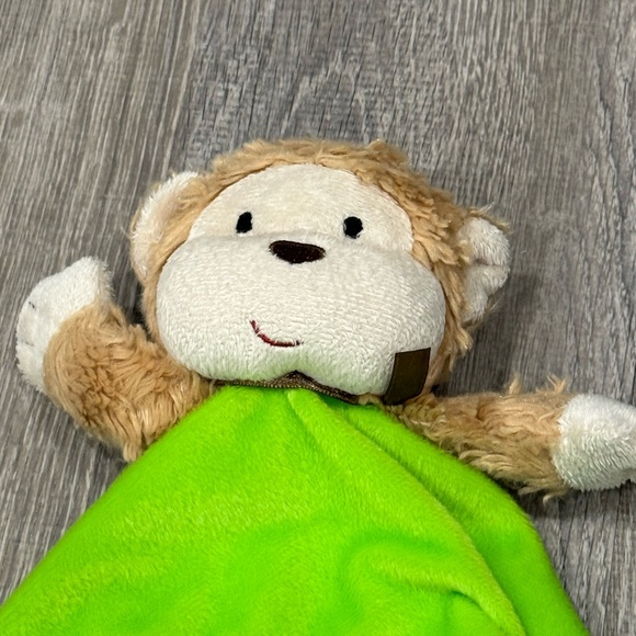 Okie Dokie Green Baby Security Blanket Monkey plush J13 - Picture 2 of 4